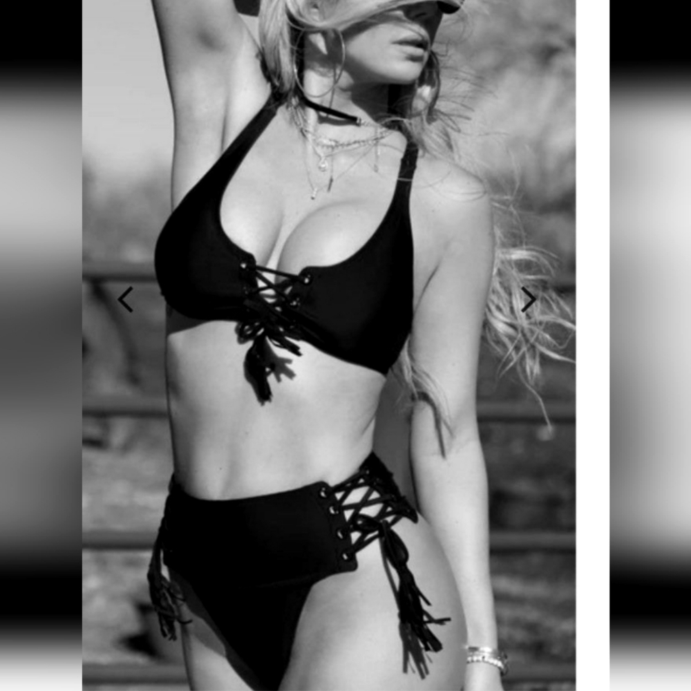 High Waisted swimsuit Bottoms Black
